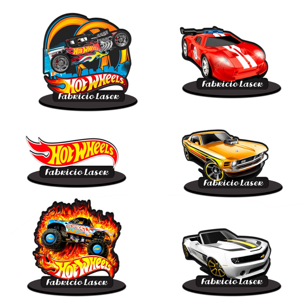 Kit Centro De Mesa Hot Wheels Hotwheels Personalizado Nome E Idade