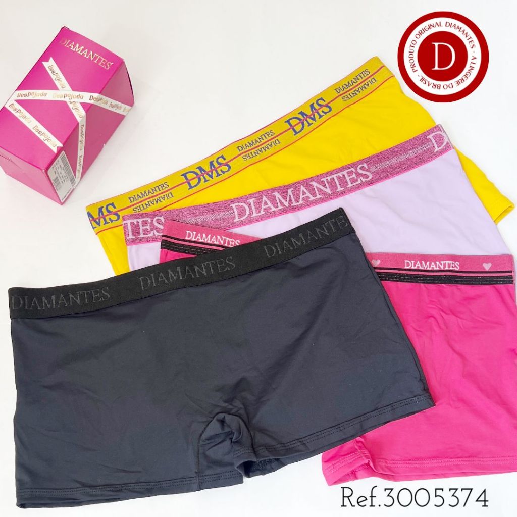 Kit 4 Calcinhas Short Diamantes Lingerie Shopee Brasil