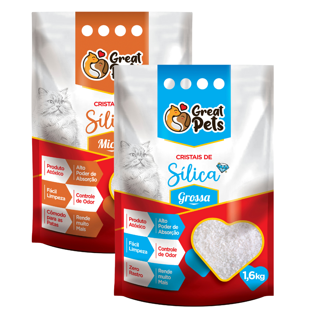 Kit Areia S Lica Sanit Ria Micro Cristais Em Gel Para Gatos Great Pet