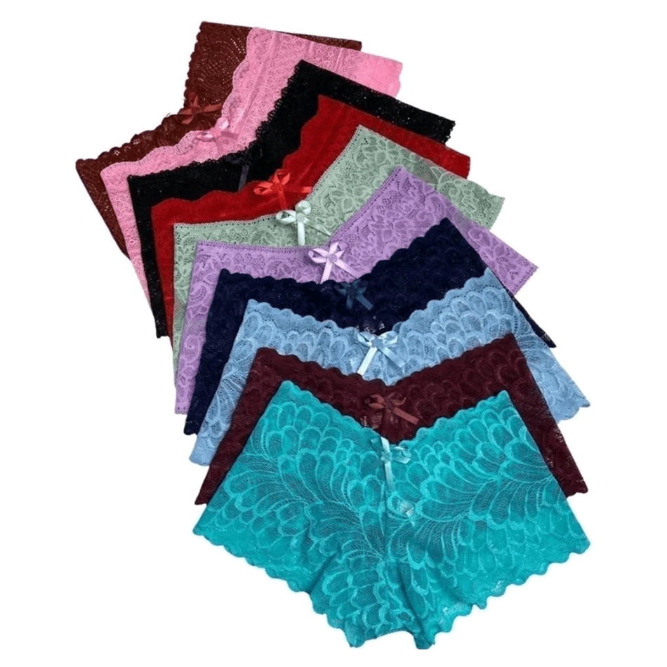 Kit Calcinha Cale On Plus Size Shortinho De Renda Sexy Lingerie