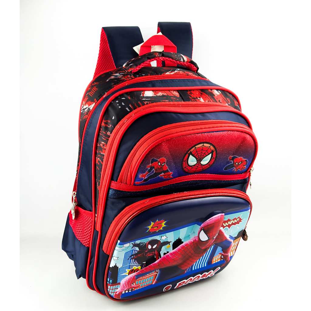 Mochila Grande Divisorias Escolar De Costas Infantil Spider Man Homem