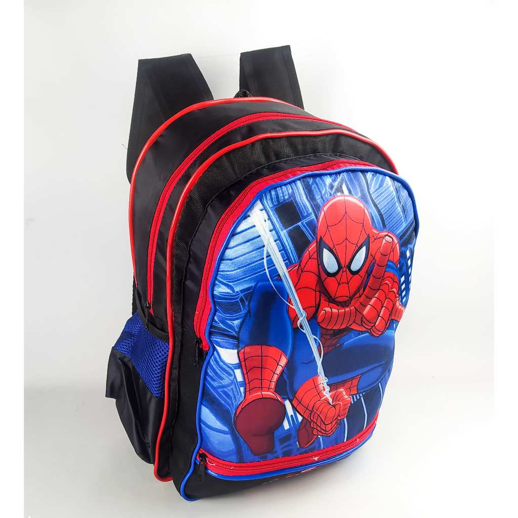 Mochila Grande 3 Divisorias Escolar De Costas Infantil Spider Man Homem