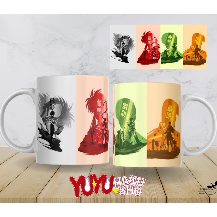 Caneca Personalizada Yu Yu Hakusho Yusuke Kuwabara Kurama Hiei Shopee