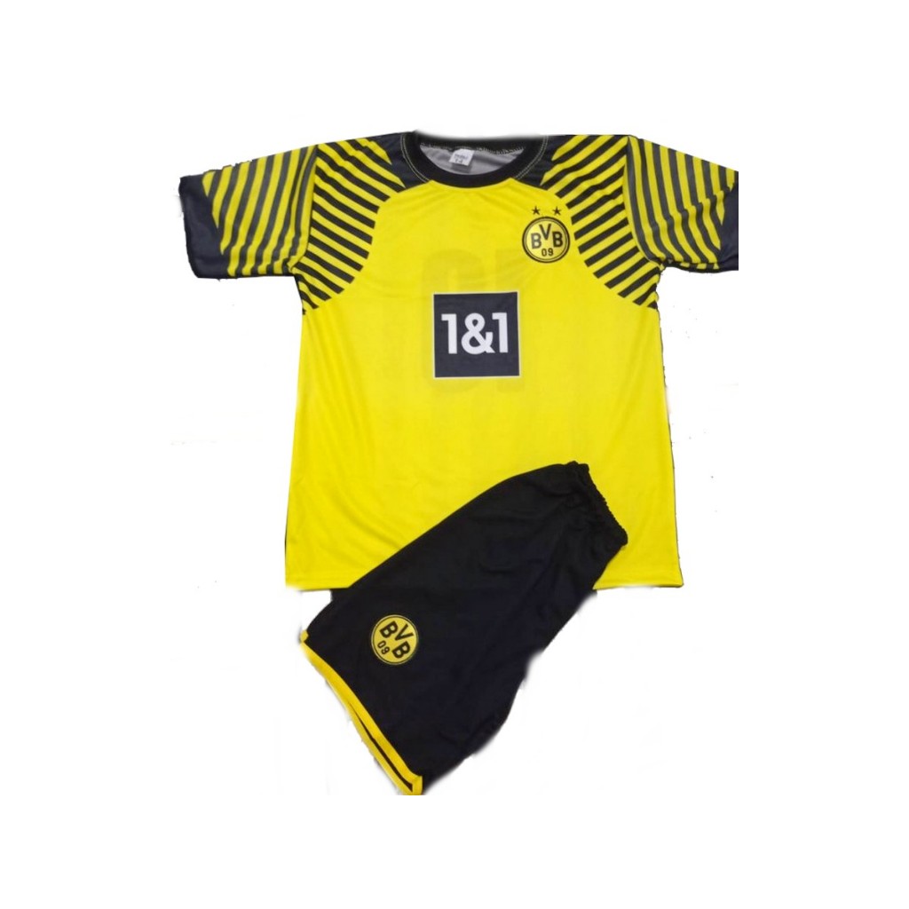 Conjunto Camisa E Shorts BVB Time Infantil Uniforme Futebol Borussia