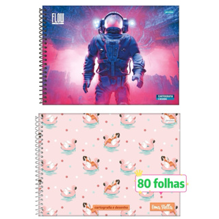 Caderno De Cartografia Stella Fleek 80 Folhas Capa Flexivel Espiral