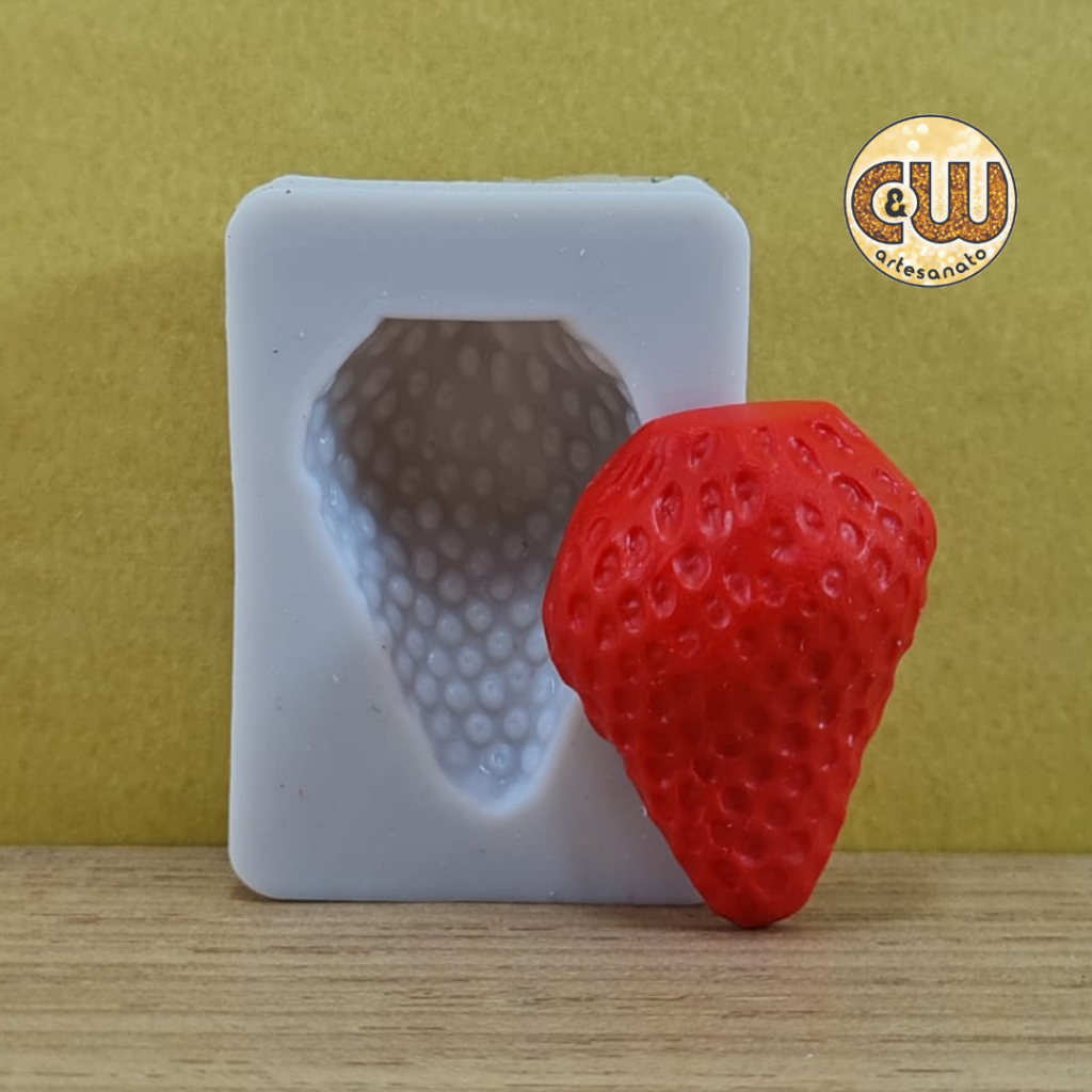 Molde Silicone Morango Fruta Confeitaria E Artesanato Biscuit