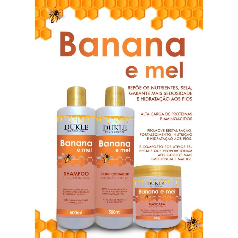 Kit De Hidrata O E Nutri O Capilar Banana E Mel Dukle Profissional