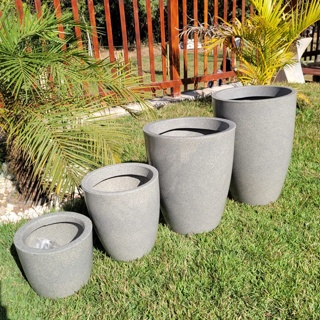 Kit 4 Vasos Decorativos Para Plantas Ou Flores Moderno Em Polietileno