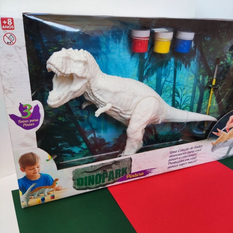 Brinquedo Kit De Pintura Dinopark Beetoys Dinossauro De Vinil Tintas