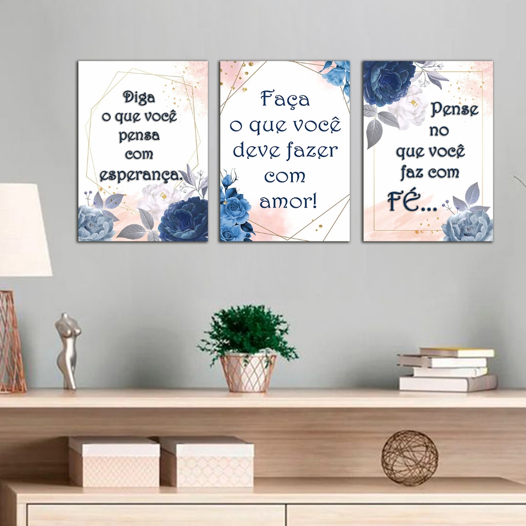 Quadros Decora O Frases Vers Culos Motiva O Kit X Cm Cada