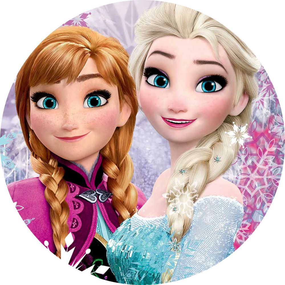 Painel De Festa E Decora O Redondo Tema Frozen Elsa E Ana Em Tecido