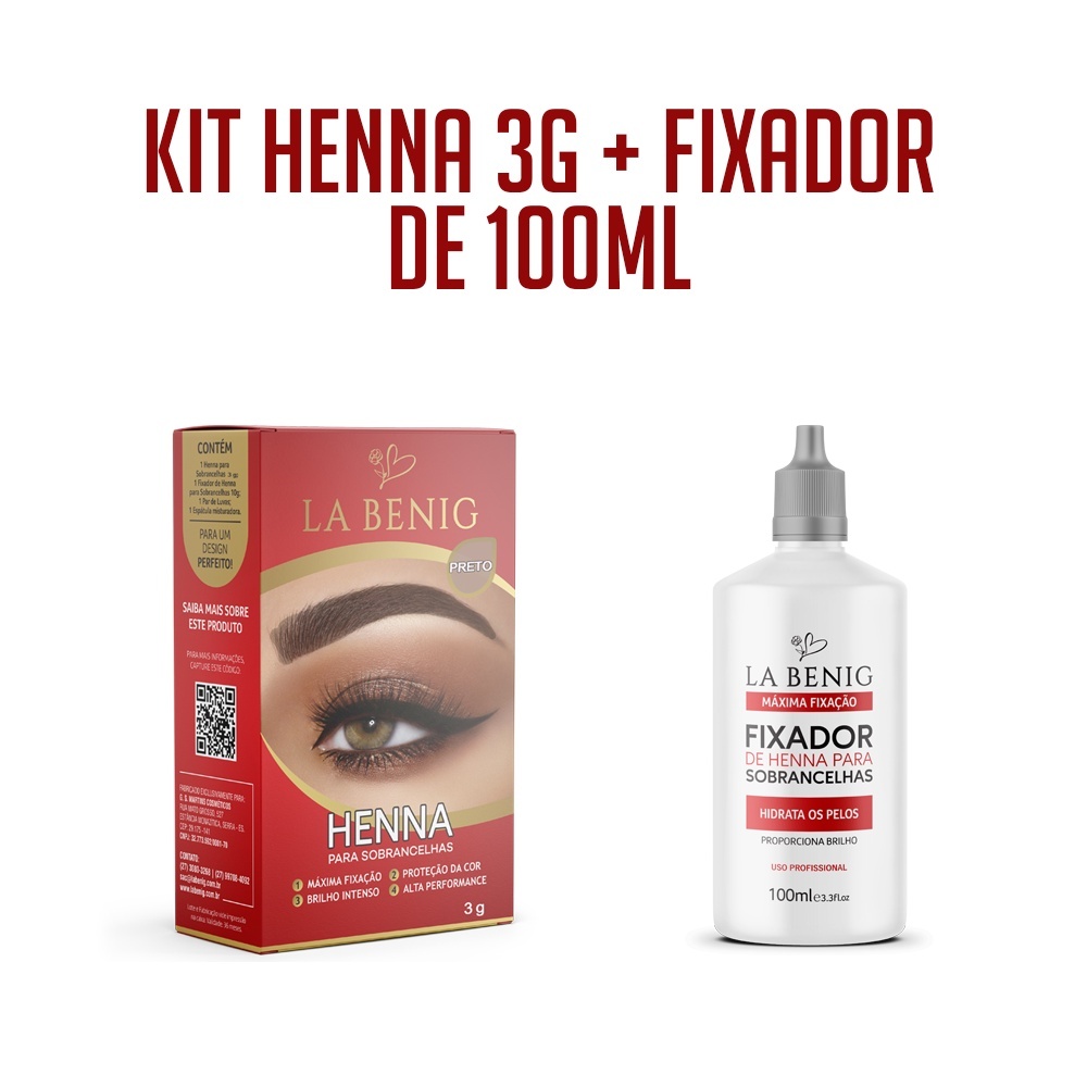 Kit Henna 3g Fixador 100ml La Benig Shopee Brasil