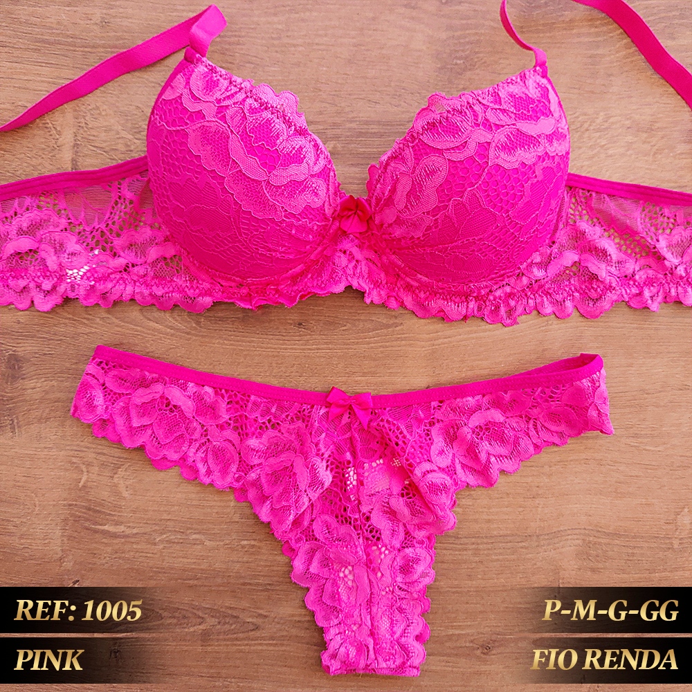 Conjunto Lingerie Blogueirinha Calcinha E Suti Todo Rendado