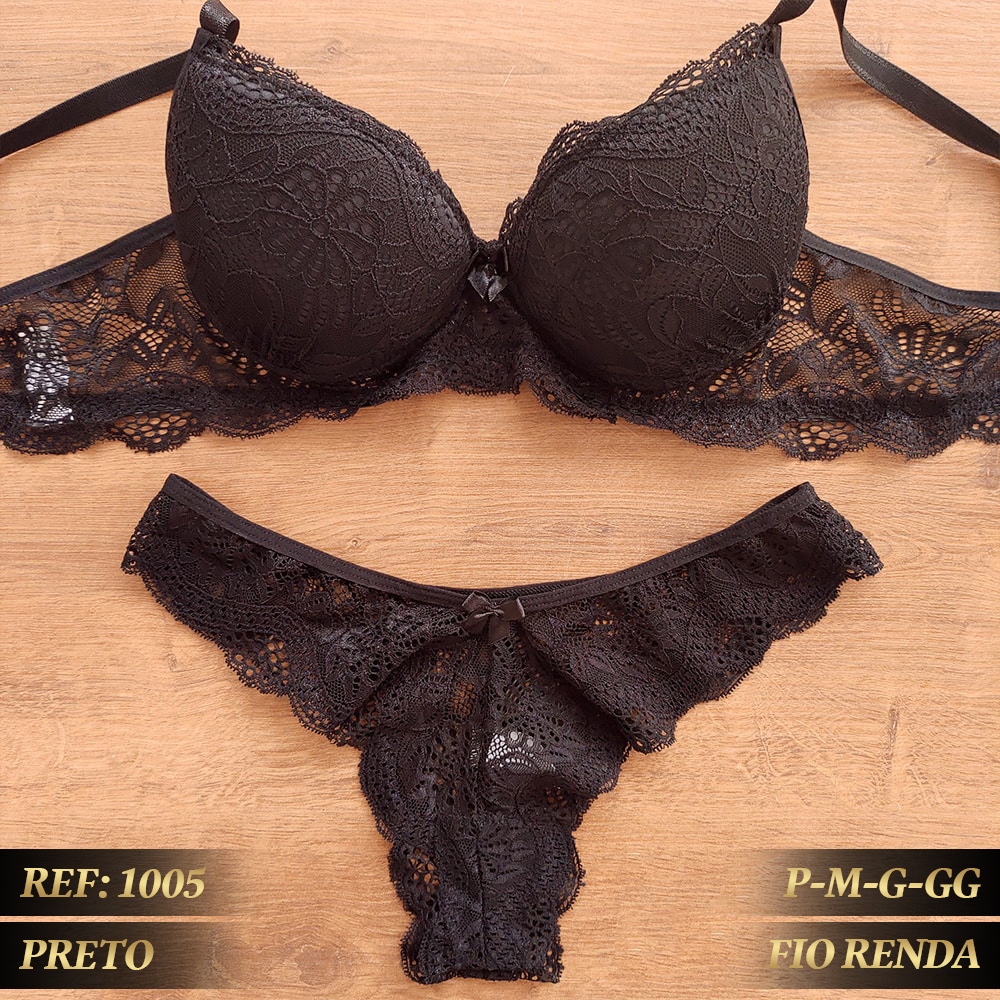 Conjunto Lingerie Blogueirinha Calcinha E Suti Todo Rendado