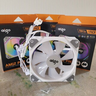 Fans Coolers ARGB Aigo AM12 Pro Brancos Ventoinhas Rgb Novos Pc