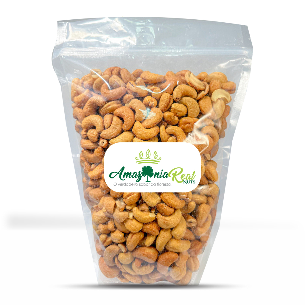 Castanha de Caju Torrada INTEIRA W1 SAL 1KG Amazônia Real Nuts