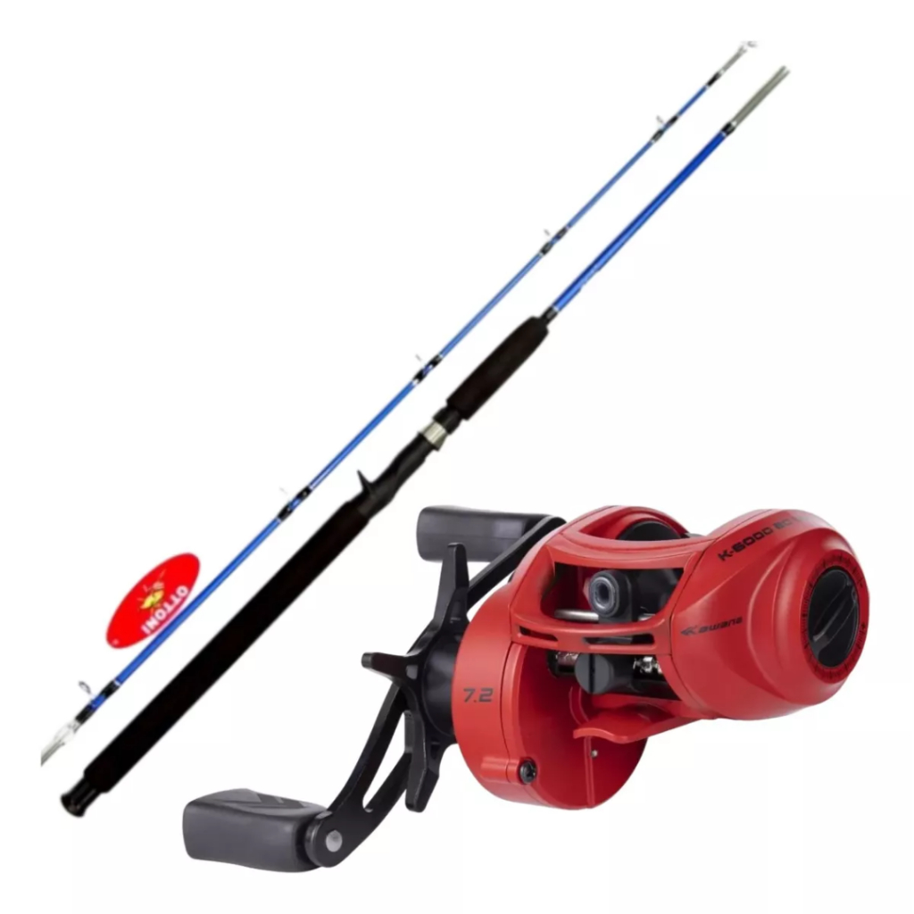 Kit Pesca Carretilha Kawana K 6000 Vhd Anticabeleira Vara Ottoni