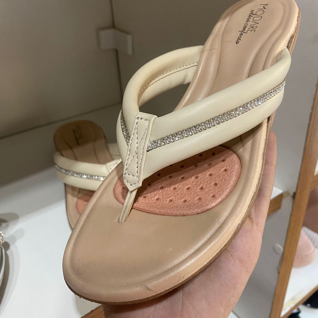 CHINELO MODARE ULTRACONFORTO NUDE E ROSA ORIGINAL Shopee Brasil