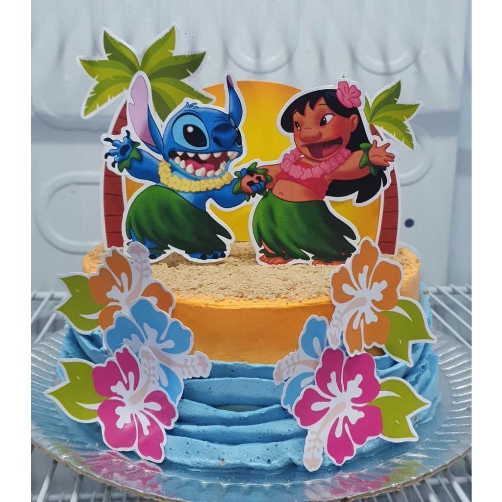 Topper De Bolo Lilo E Stitch Topo Bolo Shopee Brasil