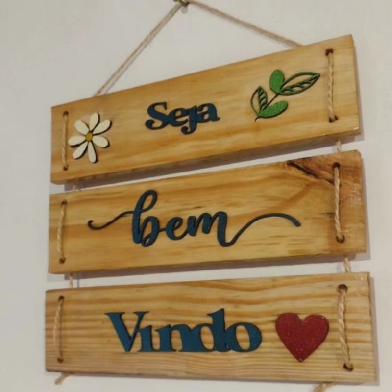 Placa Decorativa Seja Bem Vindo Shopee Brasil