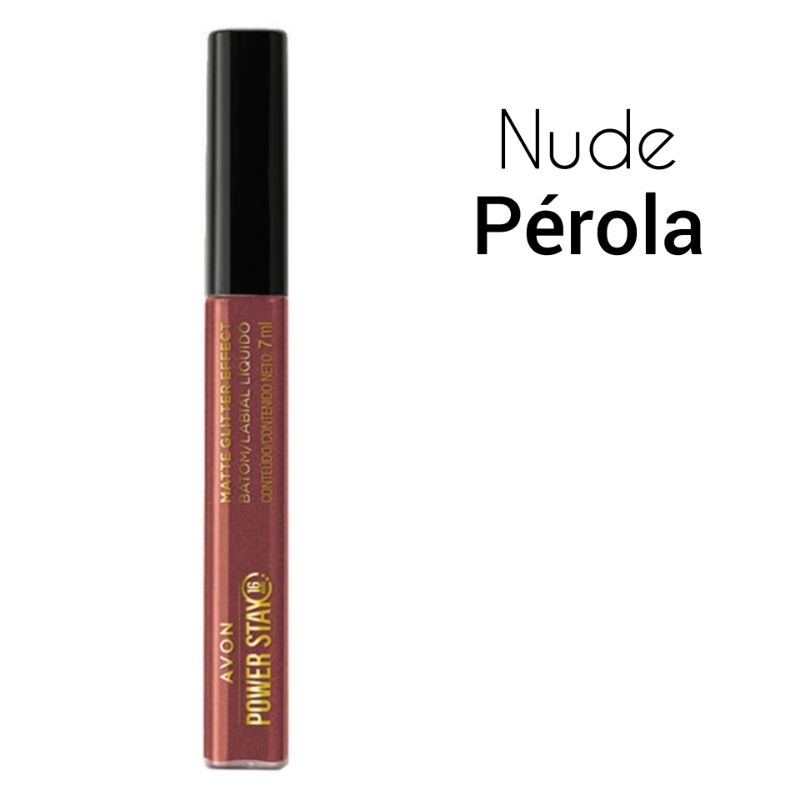 Batom Líquido Power Stay Glitter Effect Nude Pérola 7ml Shopee Brasil