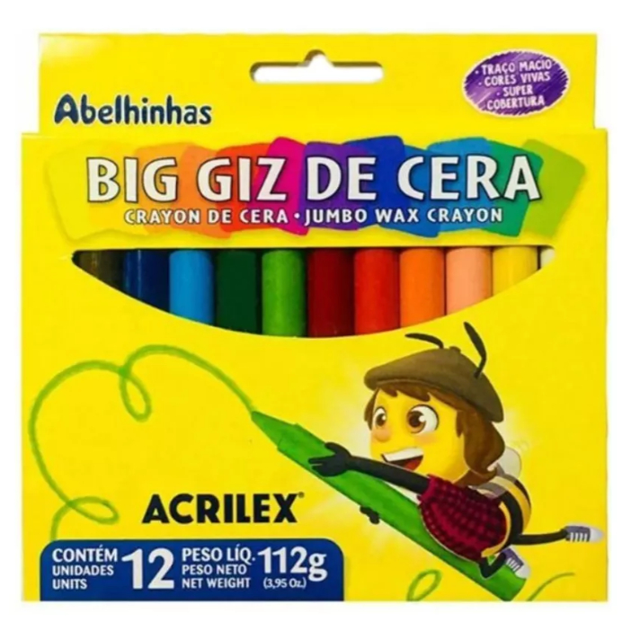 Material Escolar Giz O Escolar Big Giz De Cera Jumbo Acrilex