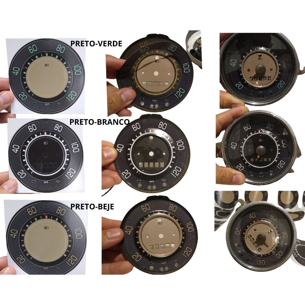 ADESIVO VELOCÍMETRO KOMBI CORUJINHA 120KM PADRÃO VDO 1970 A 1975
