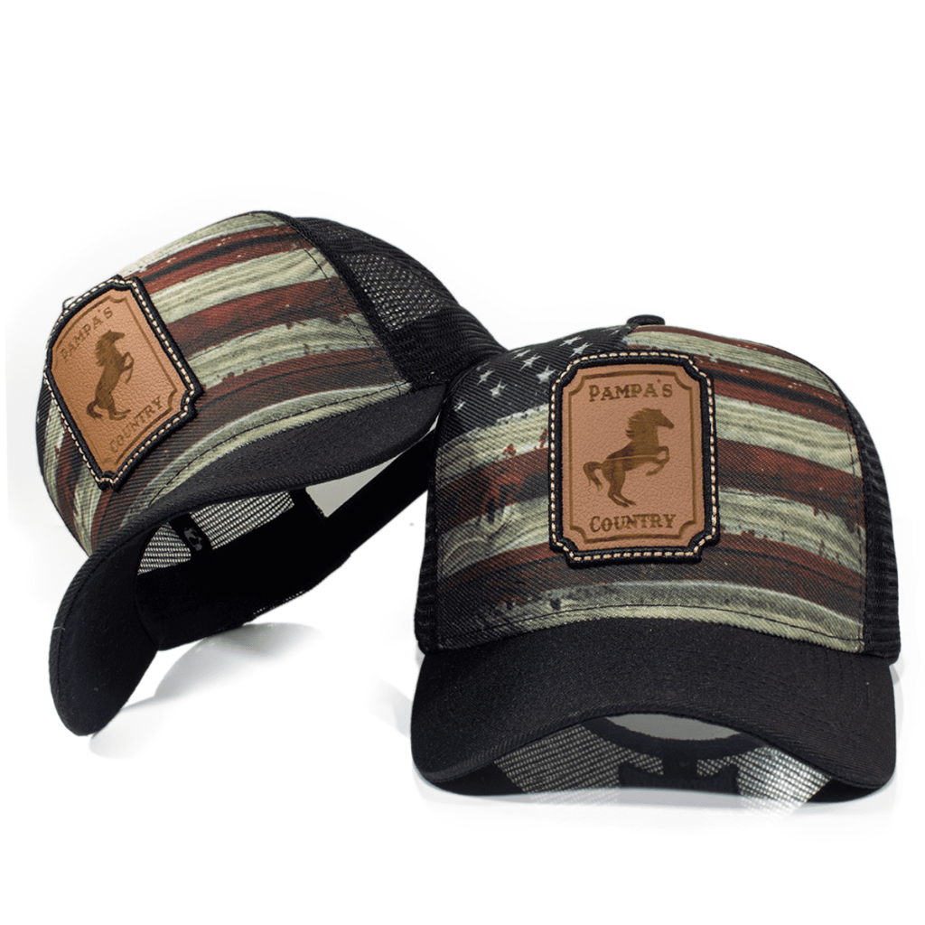 Boné Trucker Preto Linha Country Aba Curva Telinha Masculino e Feminino