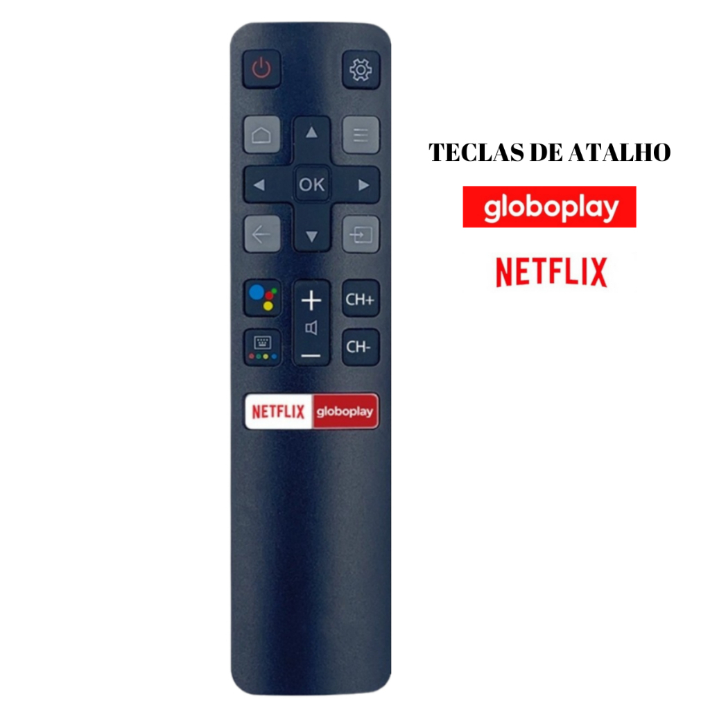 Controle Tcl Smart K Android Netflix E Globoplay Shopee Brasil