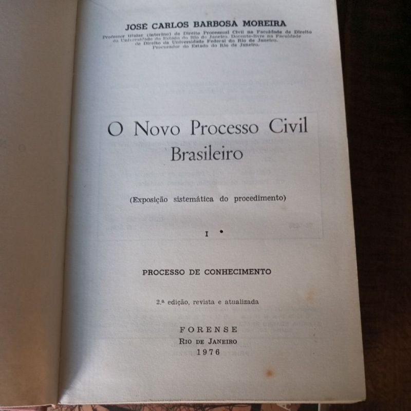 O Novo Processo Civil Brasileiro Volume Jos Carlos Barbosa