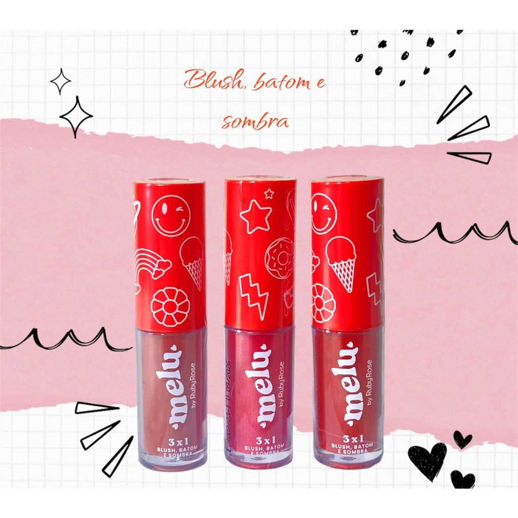 Blush Batom E Sombra X Melu Ruby Rose Shopee Brasil