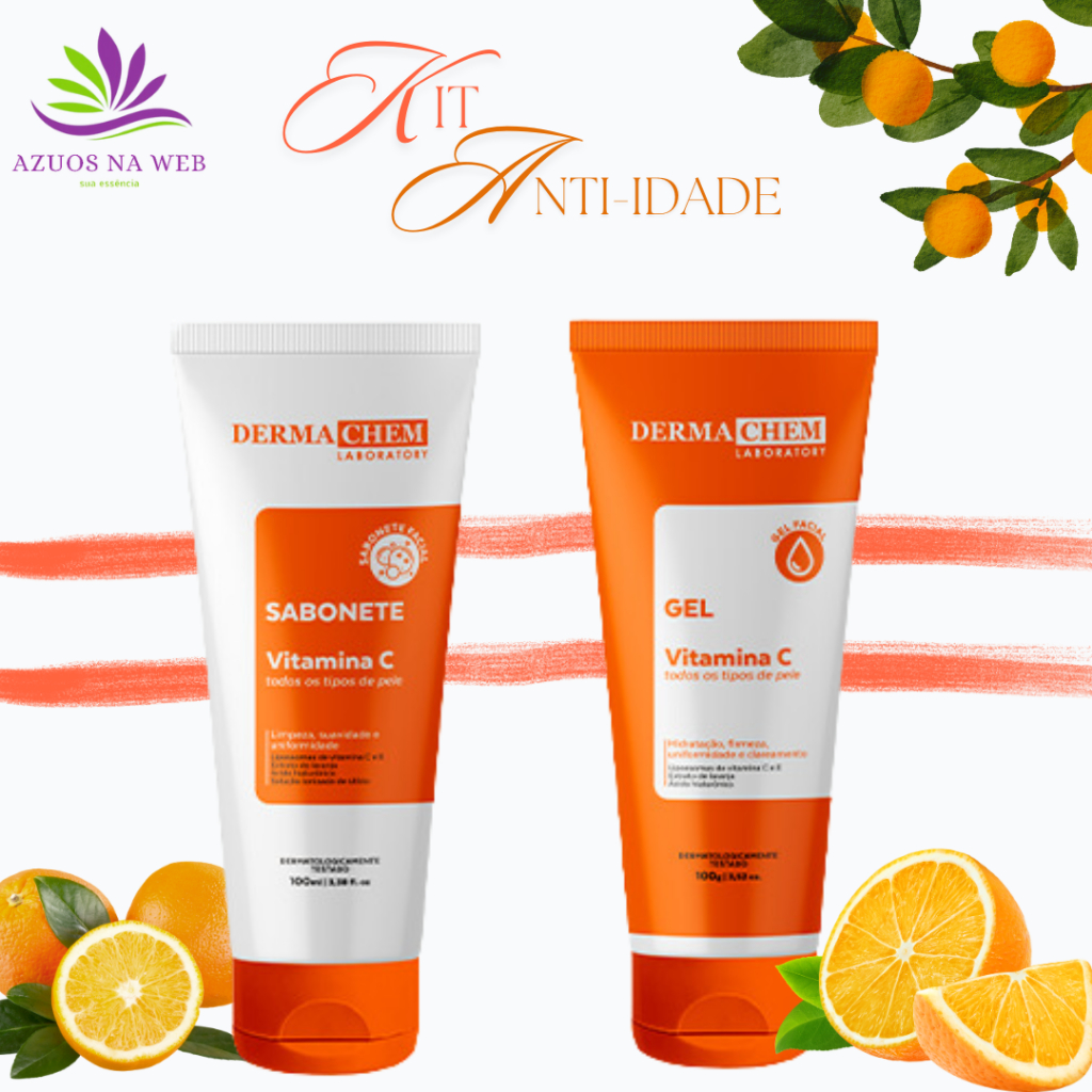 Kit Vitamina C Dermachem Sabonete E Gel Anti Idade Shopee Brasil