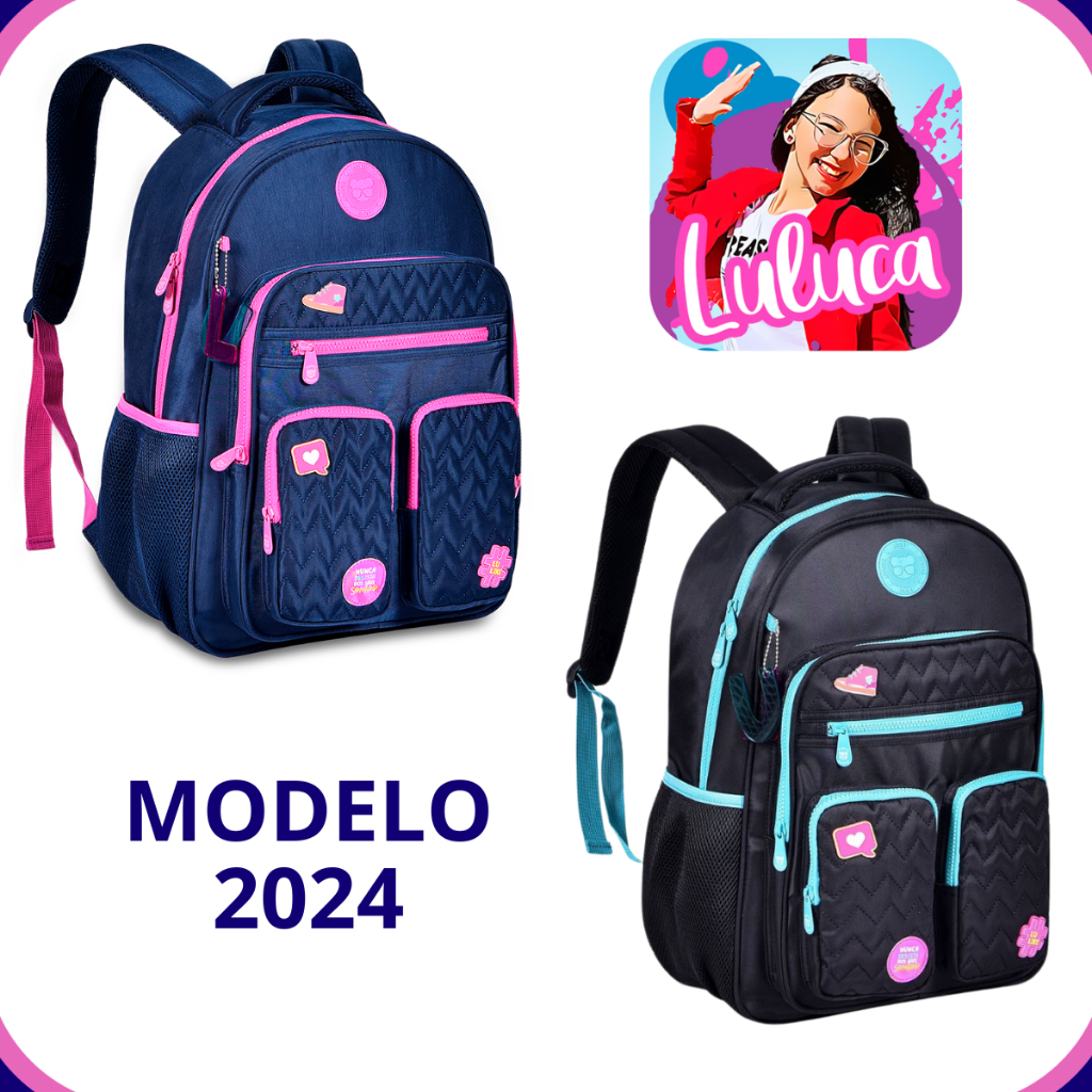 Mochila De Costas Luluca Feminina Escolar Juvenil Meninas Clio Style