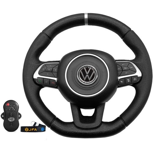 Volante Esportivo Multifuncional Controle De Som Base Reta MK8 P VW