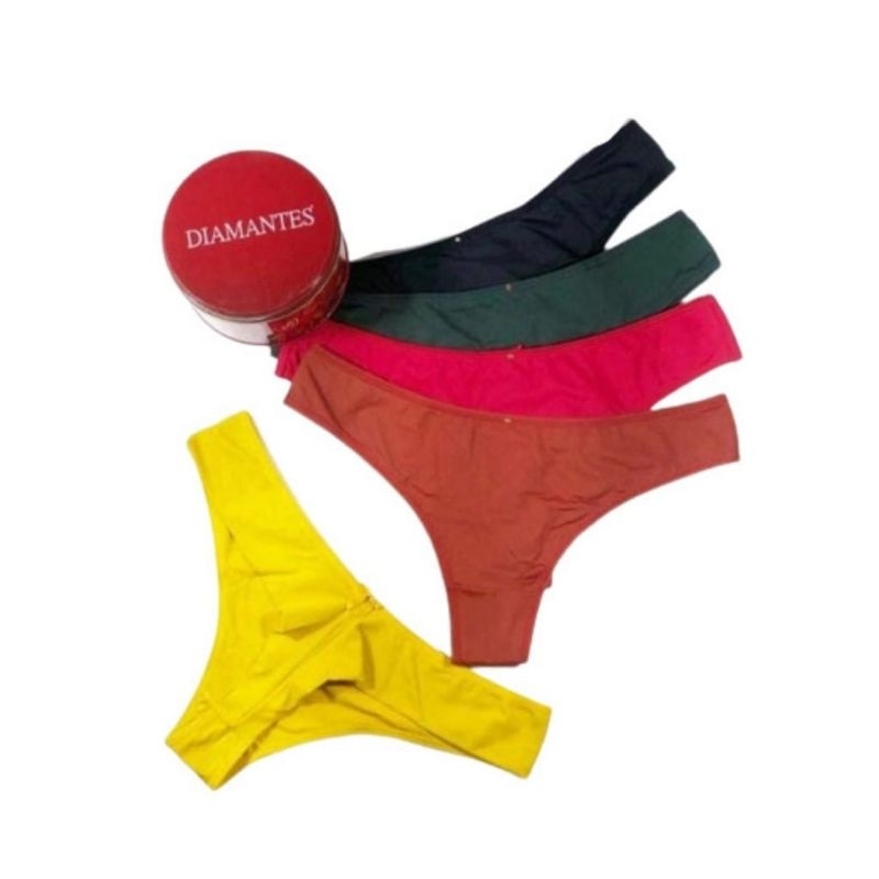 Kit 5 Calcinhas Fio Sensual Lovely Diamantes Lingerie Shopee Brasil