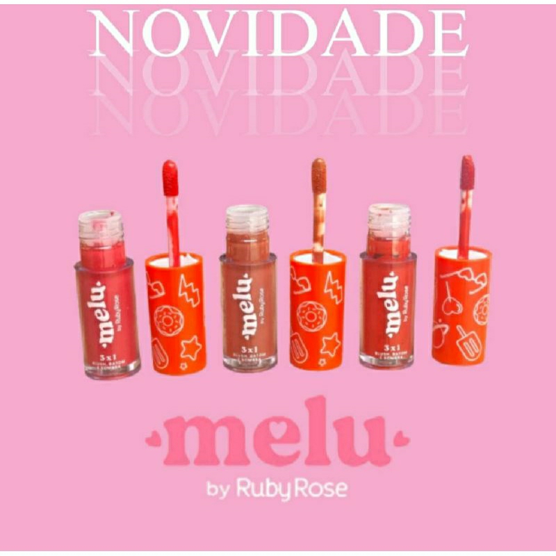 Blush Batom E Sombra 3X1 Melu Ruby Rose Shopee Brasil