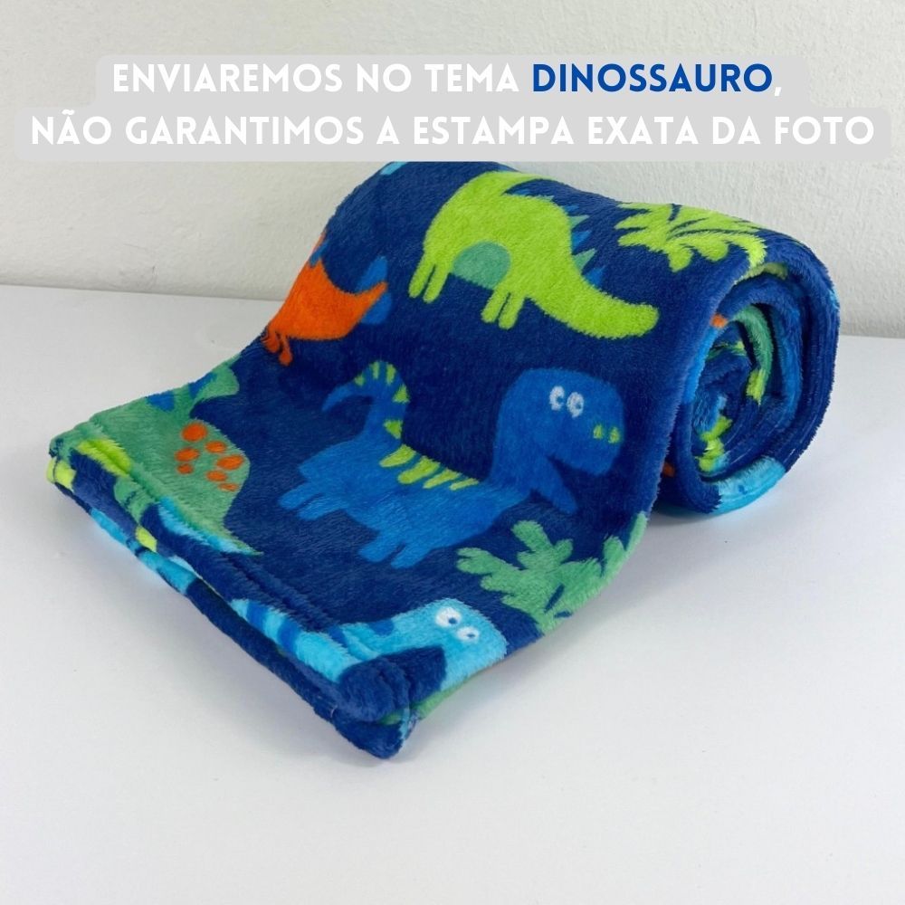 Manta Soft Dino Azul Marinho Bebe X M Cobertor De Ber O