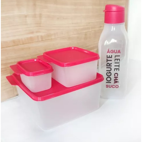 Tupperware Kit 3 Basic Line Eco Tupper 1 Litro Shopee Brasil