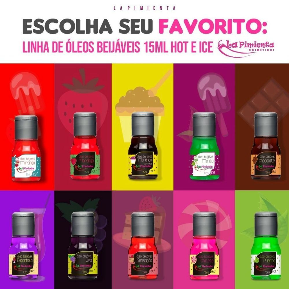 Óleo Beijável Para Massagem Hot Ou Ice 15ml La Pimienta varios Sabores