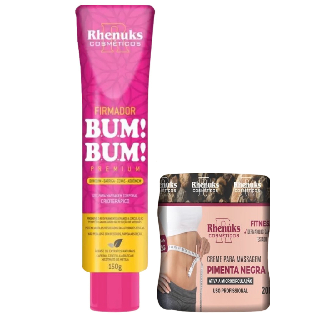 Kit Bumbum Firmador Premium Gel Pimenta Negra Redutor De Medidas