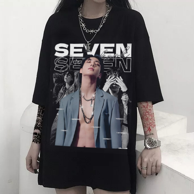 Camiseta Preta Bts Jeon Jung Kook Seven Jungkook Kpop Shopee Brasil