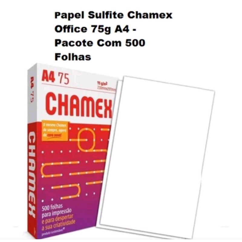 Folha Sulfit Chamex A4 500 Folhas Shopee Brasil