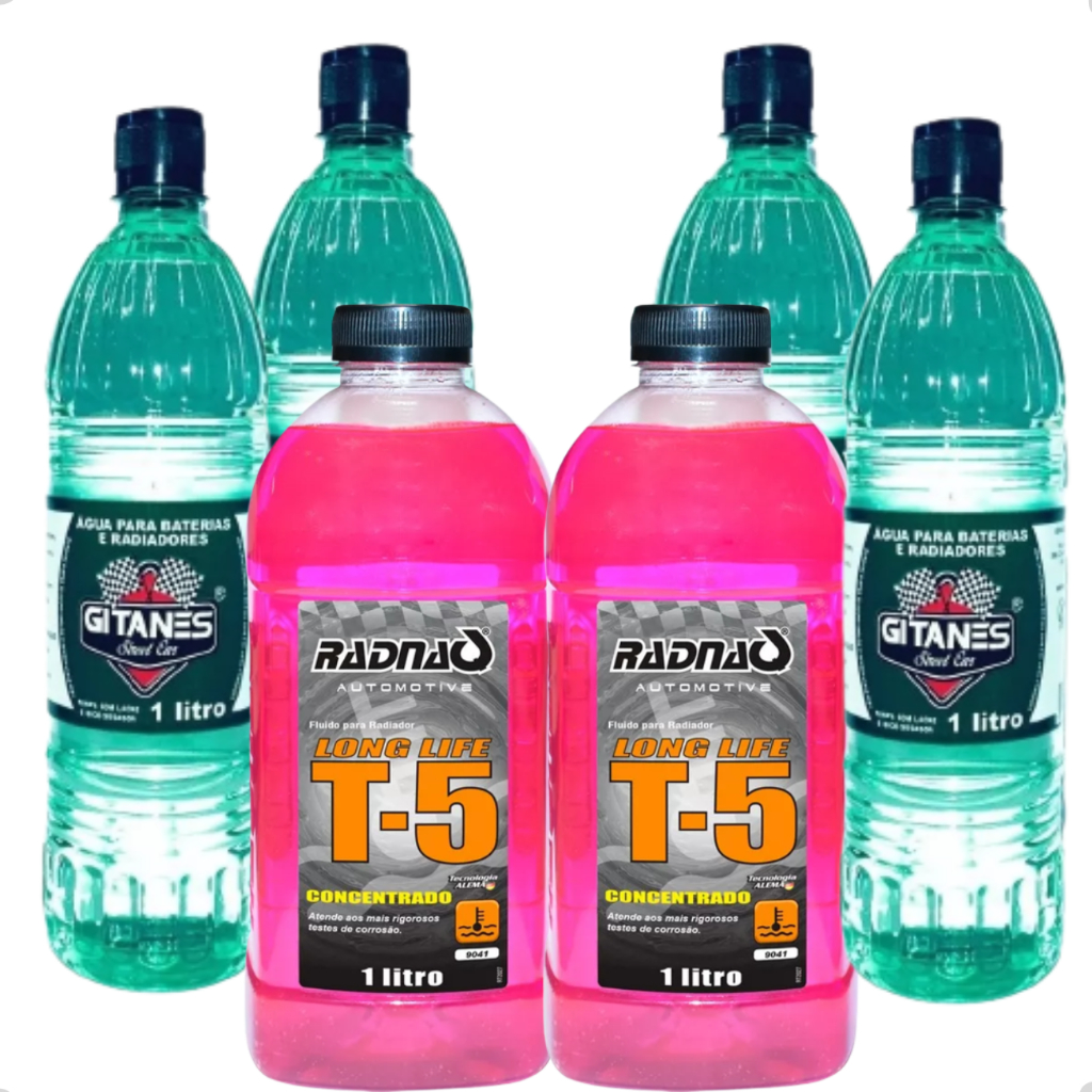 Kit 2 Aditivos Concentrado Radnaq Rosa 4 Litros Agua Desmineralizada