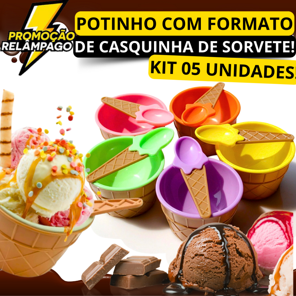 Kit Potes Potinhos Tigela De Pl Stico Para Sorvetes E Sobremesas