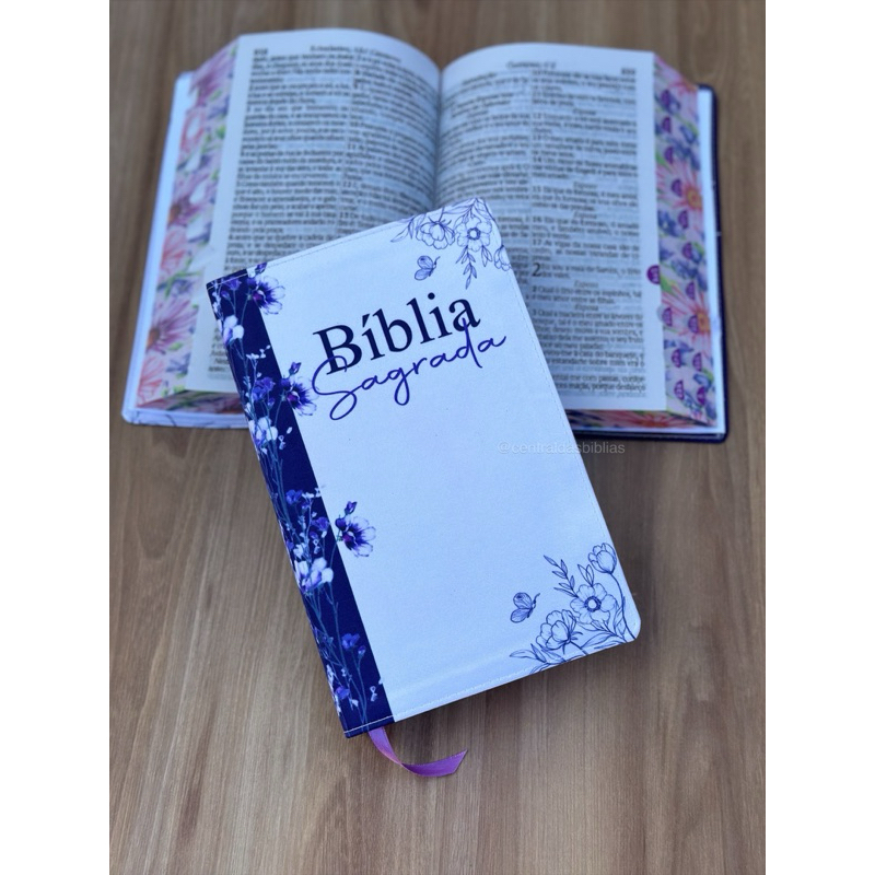 Biblia Arc Flor L Rios Lil S Borda Floral Letras Grandes