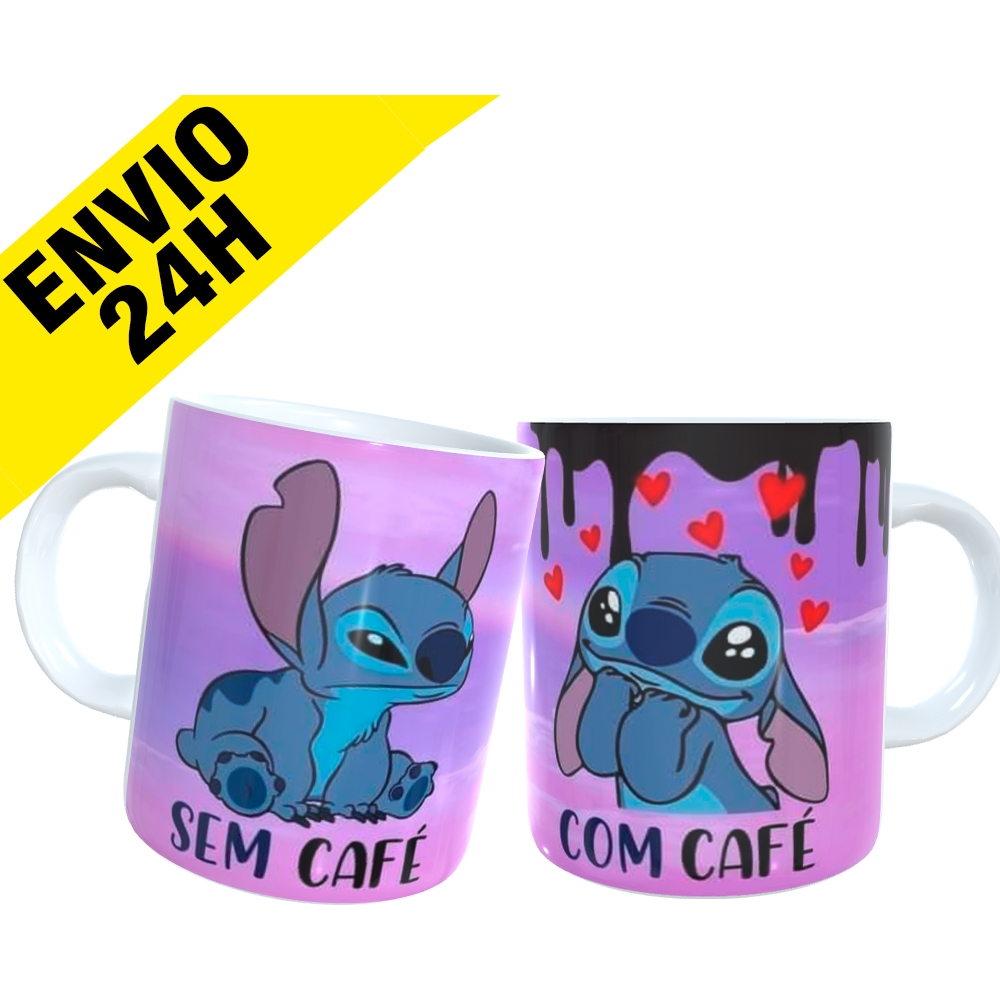 Caneca Lilo e Stitch Turma da Mônica Bob Esponja Café Sem Café