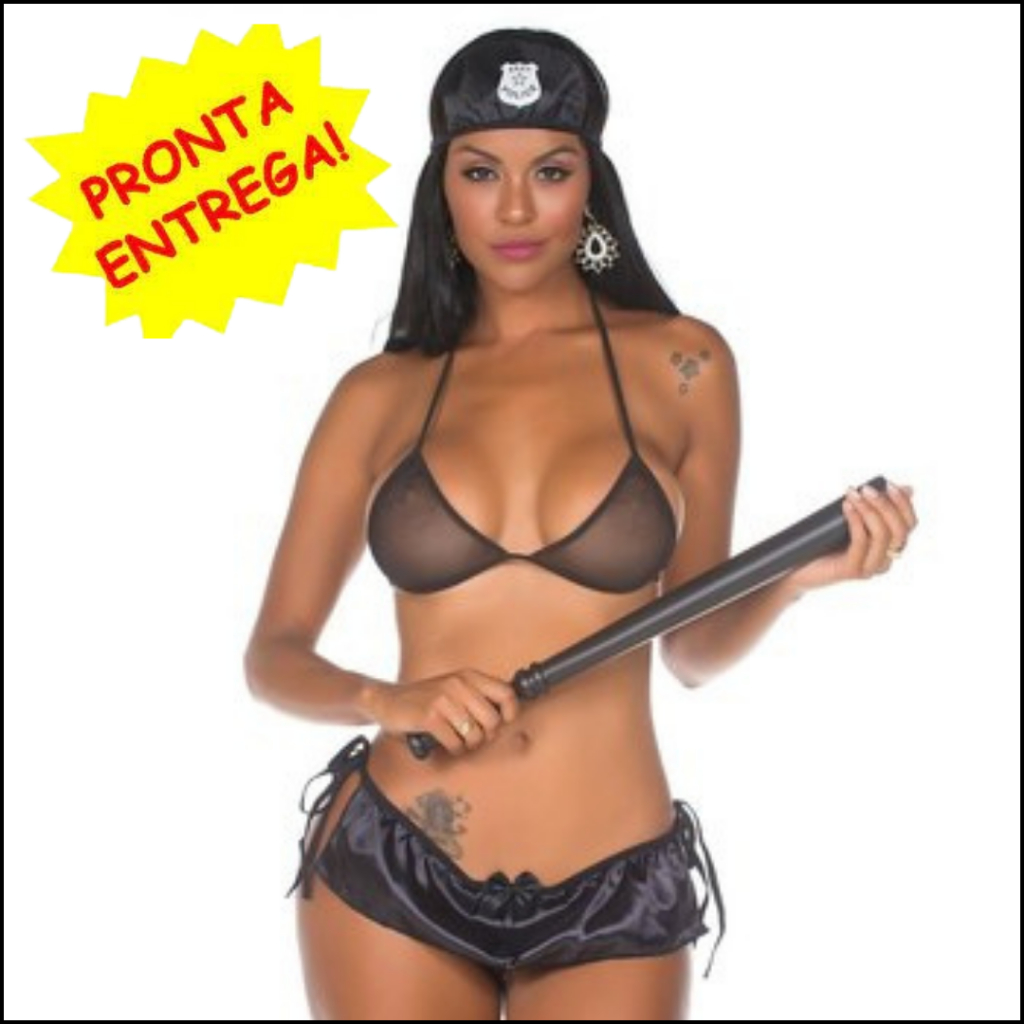 Fantasia Mini De Policial Pimenta Sexy Fetiche Lingerie Sensual