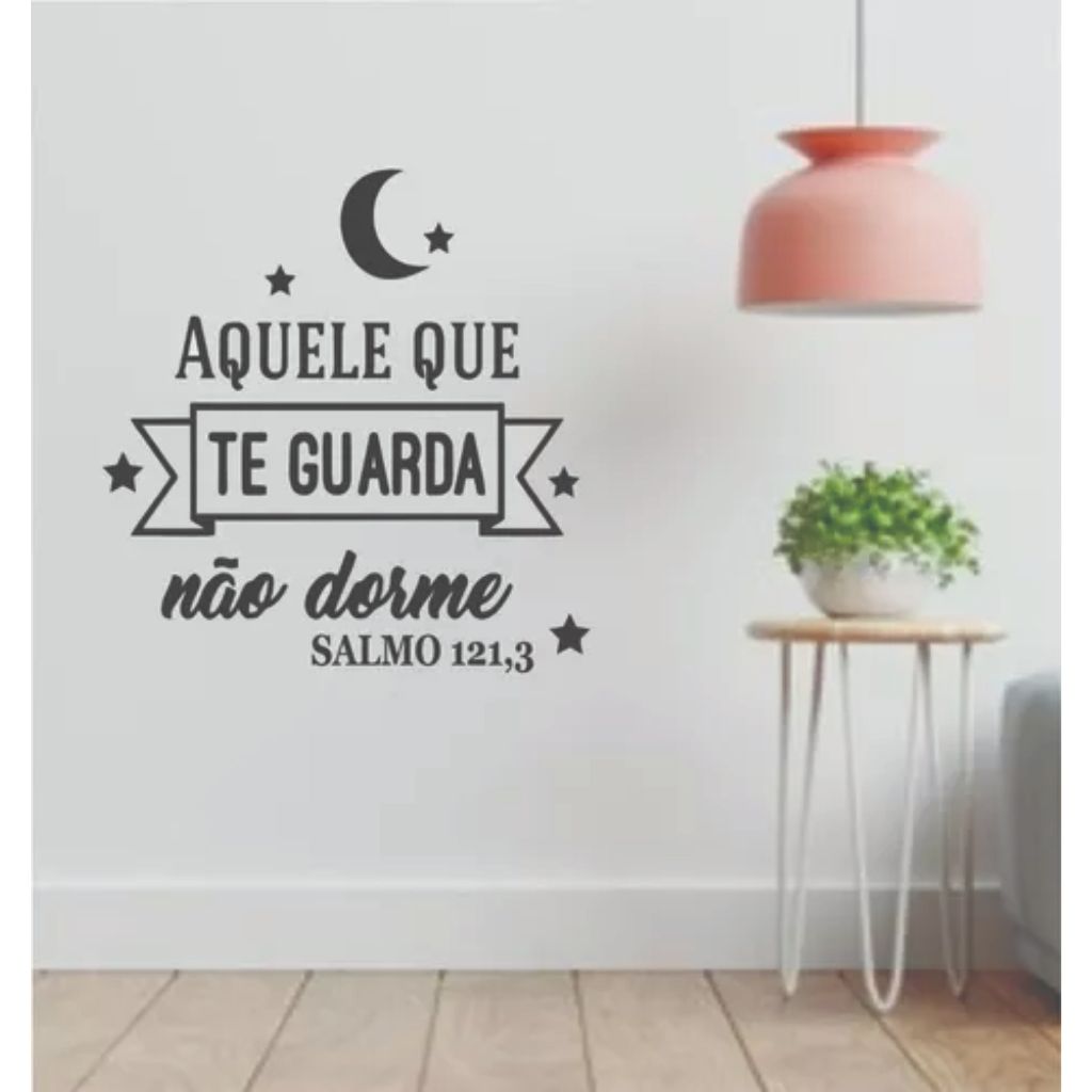 Adesivo Decorativo Para Parede Frase Aquele Que Te Guarda Shopee Brasil