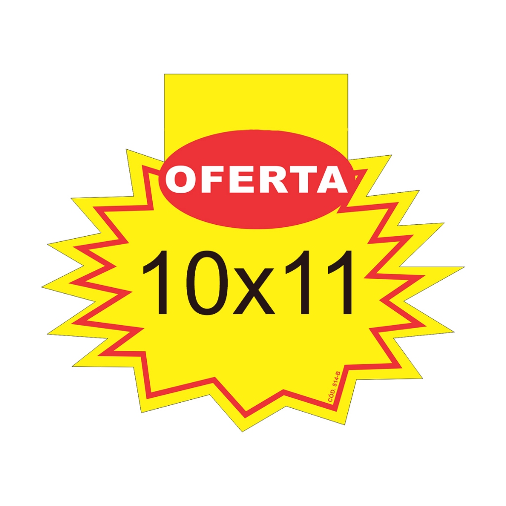 100 Cartaz Splash Oferta Mini Placa de Preço Supermercado 10x11 5cm