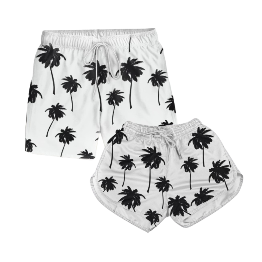 Kit Casal 2 Short Iguais Combinando Moda Praia Bermuda Alien Shopee